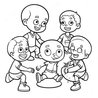 Little Bill Playing With Friends Coloring Page 66053-53100