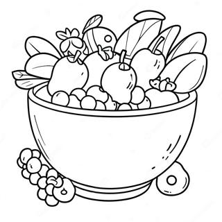 Cereal Bowl With Colorful Fruits Coloring Page 66062-53102