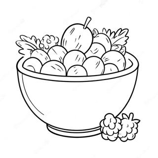 Cereal Bowl With Colorful Fruits Coloring Page 66062-53103