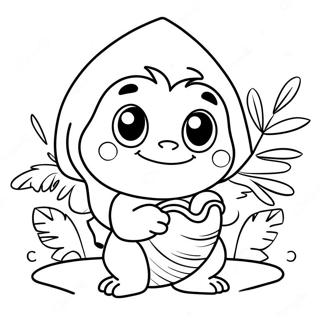 Cute Kakamora With Coconut Coloring Page 66073-53113