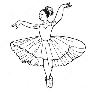 Black Ballerina Dancing Gracefully Coloring Page 66102-53136