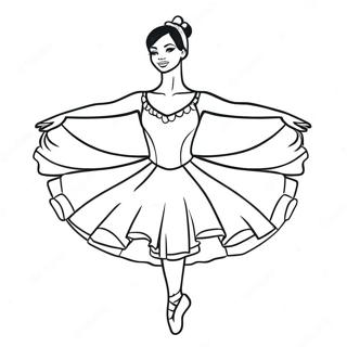 Elegant Black Ballerina In Tutu Coloring Page 66103-53137