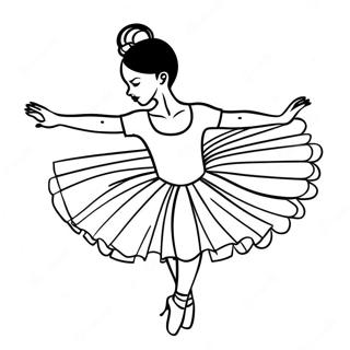 Elegant Black Ballerina In Tutu Coloring Page 66103-53138