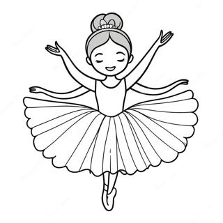 Elegant Black Ballerina In Tutu Coloring Page 66103-53140