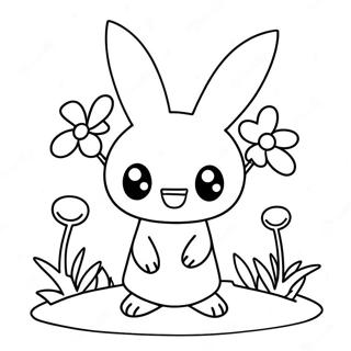 Cute Mimikyu With Flowers Coloring Page 66113-53145