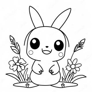 Cute Mimikyu With Flowers Coloring Page 66113-53146