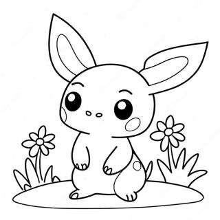 Cute Mimikyu With Flowers Coloring Page 66113-53147