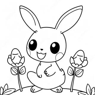 Cute Mimikyu With Flowers Coloring Page 66113-53148