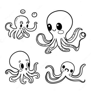 Octopus Vs Squid Coloring Pages