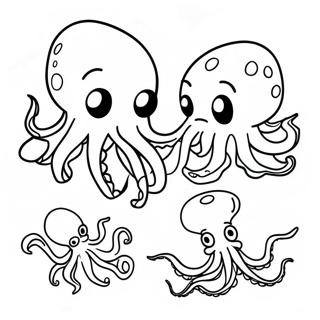 Octopus Vs Squid Coloring Page 66122-53150