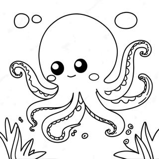 Friendly Octopus Swimming Coloring Page 66123-53154