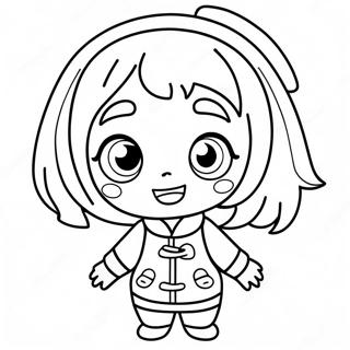 Cute Uraraka With Big Eyes Coloring Page 66143-59613