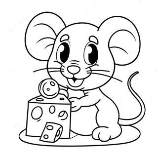 Cute Jerry Mouse Playing With Cheese Coloring Page 66173-53187