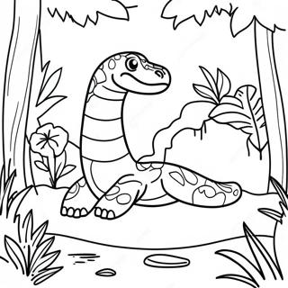 Titanoboa In A Jungle Habitat Coloring Page 66203-53210