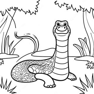 Titanoboa In A Jungle Habitat Coloring Page 66203-53211