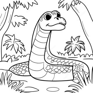 Titanoboa In A Jungle Habitat Coloring Page 66203-53212