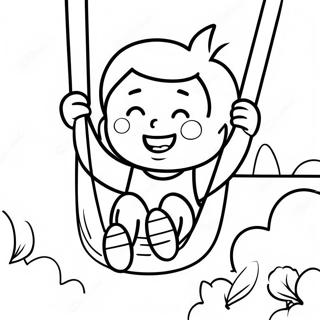 Child Swinging Joyfully Coloring Page 66223-53230