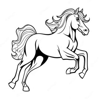 Majestic Friesian Horse In Gallop Coloring Page 66233-53237