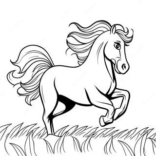 Majestic Friesian Horse In Gallop Coloring Page 66233-53239