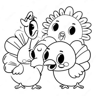 Cute Among Us Characters With Turkey Coloring Page 66283-53278