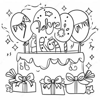 40th Birthday Celebration Coloring Page 66302-53303