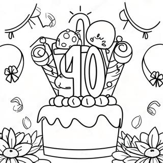 40th Birthday Celebration Coloring Page 66302-53304