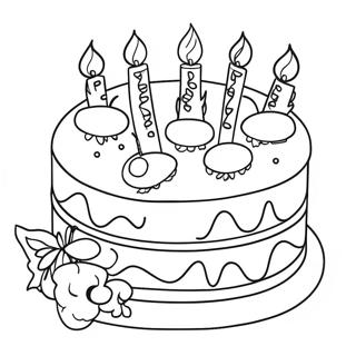 Funny 40th Birthday Cake Coloring Page 66303-53290