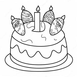 Funny 40th Birthday Cake Coloring Page 66303-53291