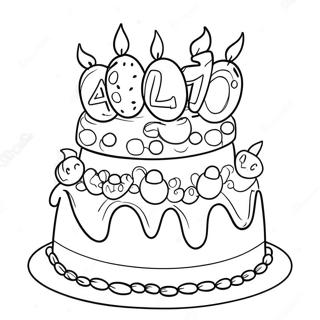 Funny 40th Birthday Cake Coloring Page 66303-53292