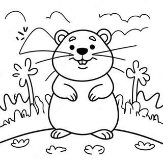 Groundhog Day Coloring Pages