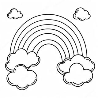 Vibrant Rainbow With Clouds Coloring Page 66363-53342