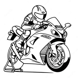 Kawasaki Ninja Sports Bike Coloring Page 66393-53364