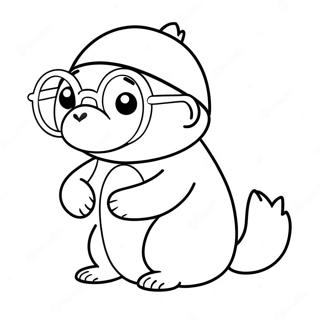 Cute Mole With Glasses Coloring Page 66403-53371