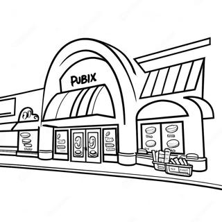 Happy Publix Shopping Scene Coloring Page 66413-53404