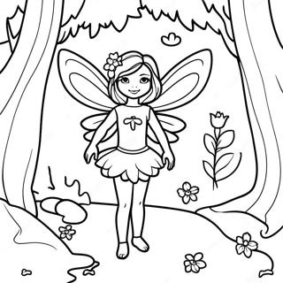 Enchanting Fairy In A Magical Forest Coloring Page 6642-5469