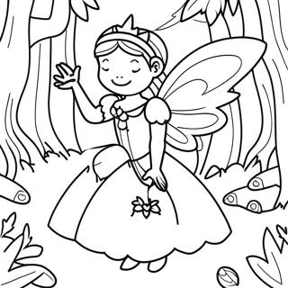 Enchanting Fairy In A Magical Forest Coloring Page 6642-5470