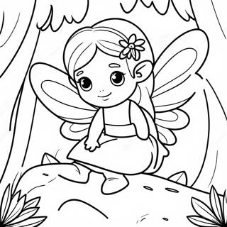 Enchanting Fairy In A Magical Forest Coloring Page 6642-5471