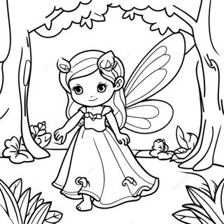 Enchanting Fairy In A Magical Forest Coloring Page 6642-5472