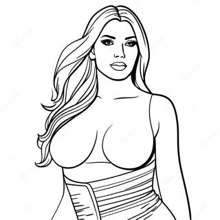 Kim Kardashian Fashion Icon Coloring Page 66443-53408