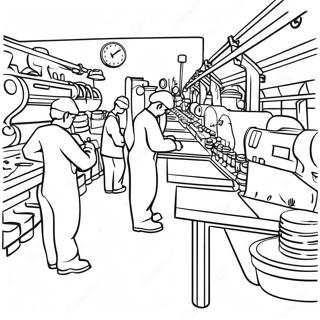 Busy Factory Assembly Line Coloring Page 66453-53414