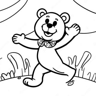 Colorful Grateful Dead Bear Dancing Coloring Page 66483-53438