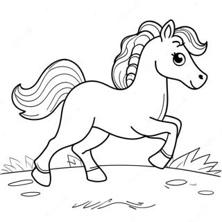 Playful Puppy And Galloping Horse Coloring Page 66503-53454