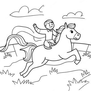 Playful Puppy And Galloping Horse Coloring Page 66503-53456