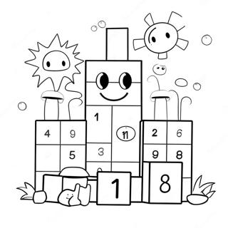 Colorful Numberblocks 11 In A Fun Scene Coloring Page 66523-53471