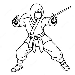 Ninja Girl Action Pose Coloring Page 66552-53515