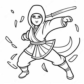 Ninja Girl Action Pose Coloring Page 66552-53516