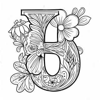 Elegant Letter L Floral Design Coloring Page 66593-53526