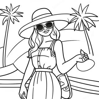 Stylish Hot Girl In Summer Outfit Coloring Page 66613-53540