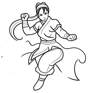 Chun Li In A Dynamic Fighting Pose Coloring Page 66633-53552