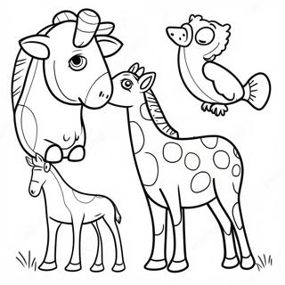 Matching Animal Pairs Coloring Page 66652-53566